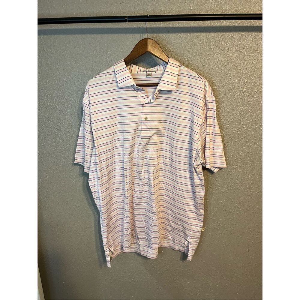 Peter Millar Polo Shirt Men’s X-Large Short Sleeve Golf Lightweight Striped
